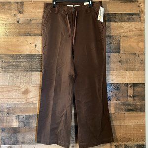Docker's Ideal Fit Brown Boot Cut Mid-Rise Chino Pants Size 12 NWT